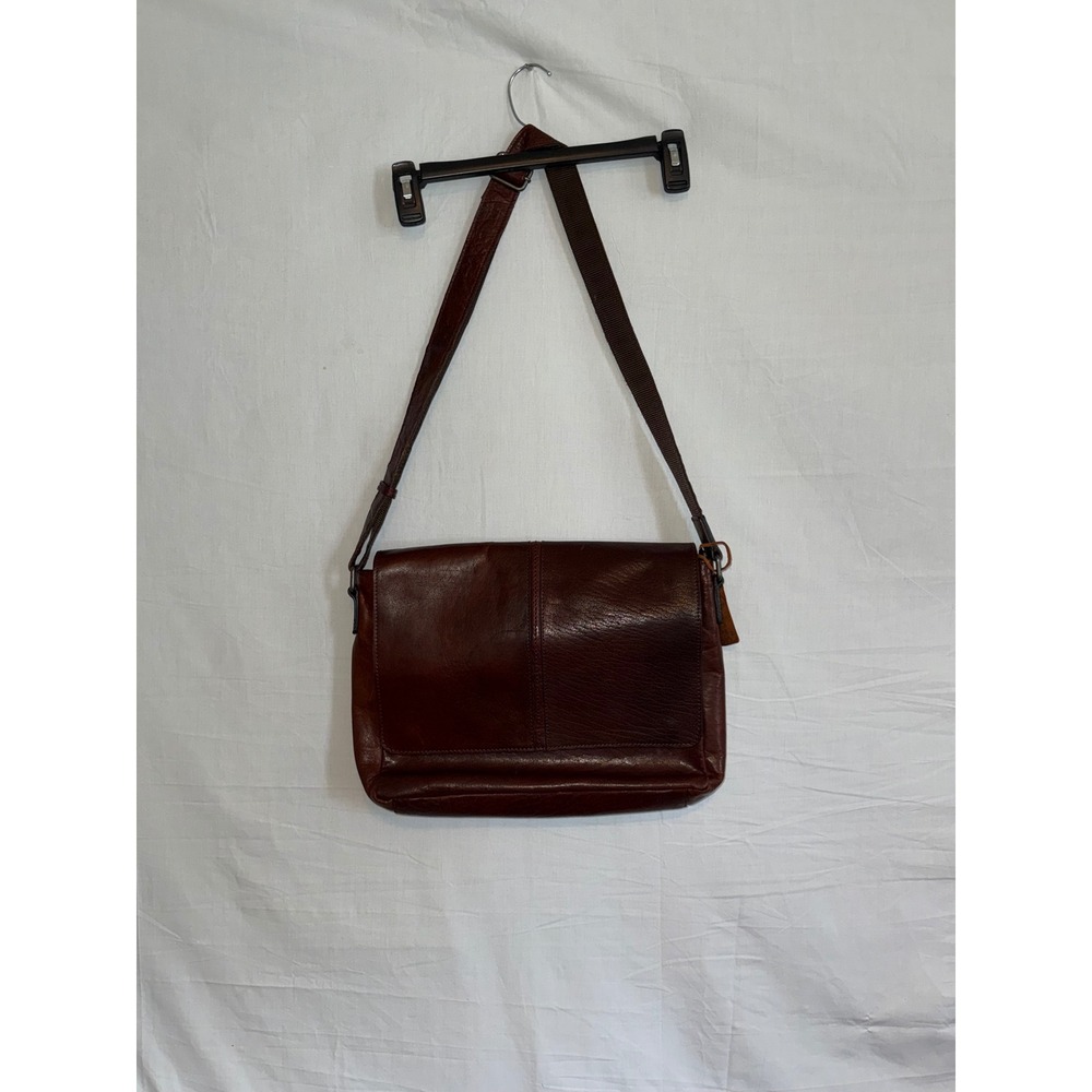 Unbranded Brown Genuine Leather Messenger Bag Crossbody Laptop Tech Satchel - Picture 7 of 8